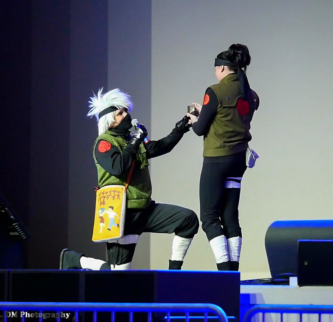 Marriage proposal during the Masquerade contest, still image taken from a video clip that I recorded